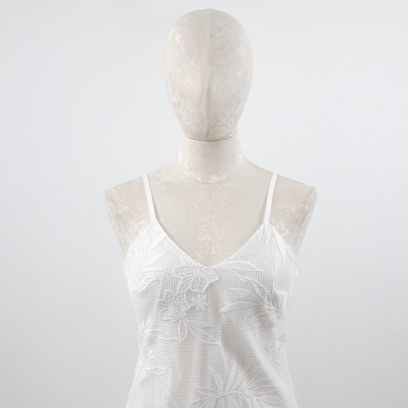 Parker XS Mesh Floral Asymmetric Mini Dress White - Picture 8 of 13